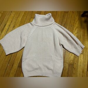 Cliche Couture Pink Oversized Wool Blend Sweater with Cozy Knit Pockets size L